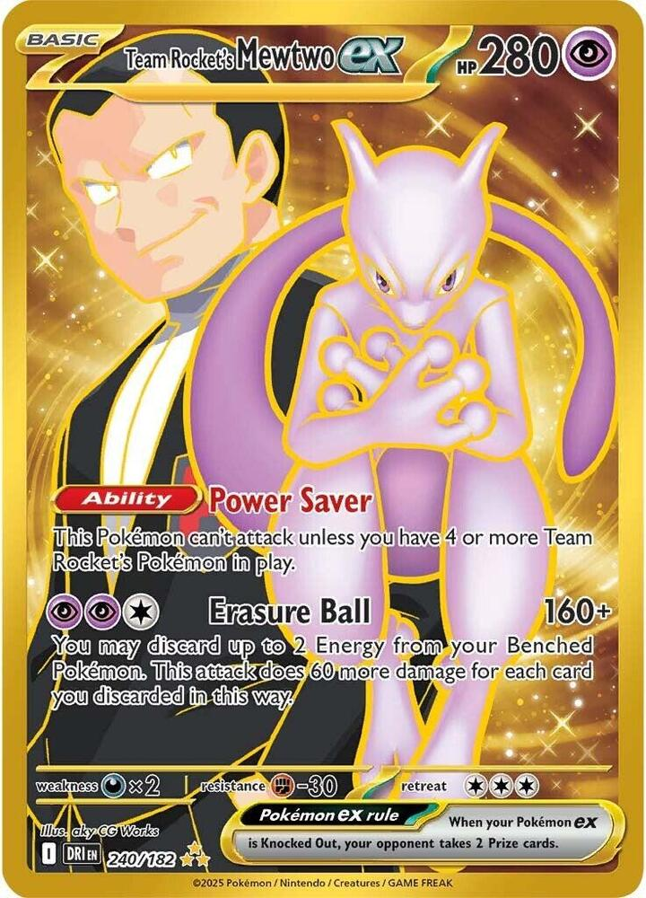 Team Rocket's Mewtwo ex Pokémon card