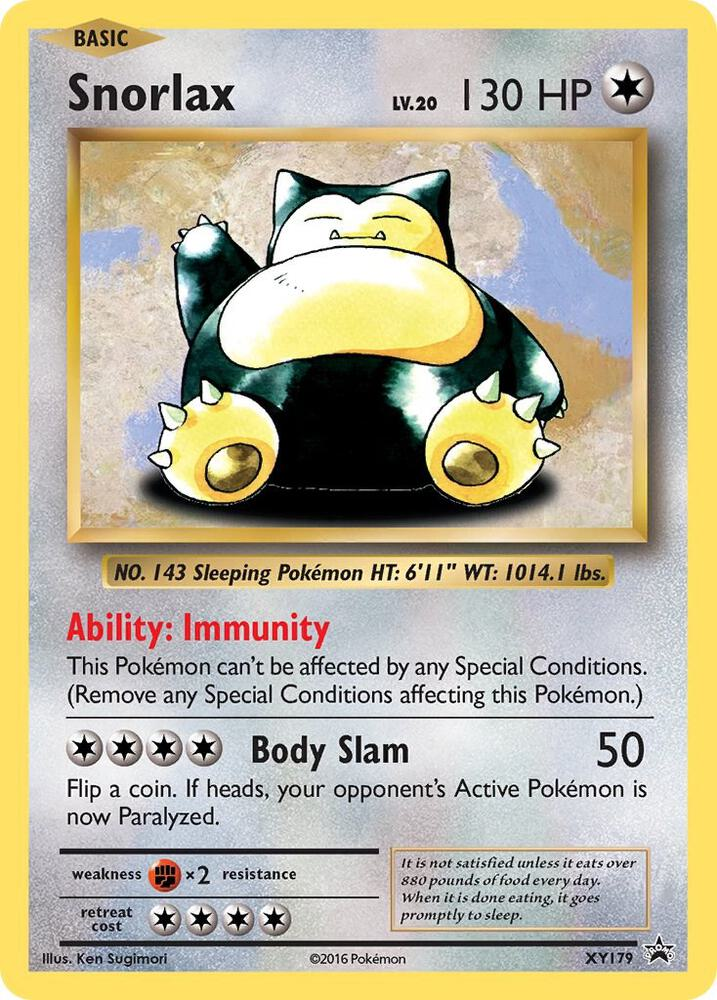 Snorlax promotional Pokémon card